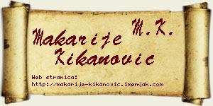 Makarije Kikanović vizit kartica